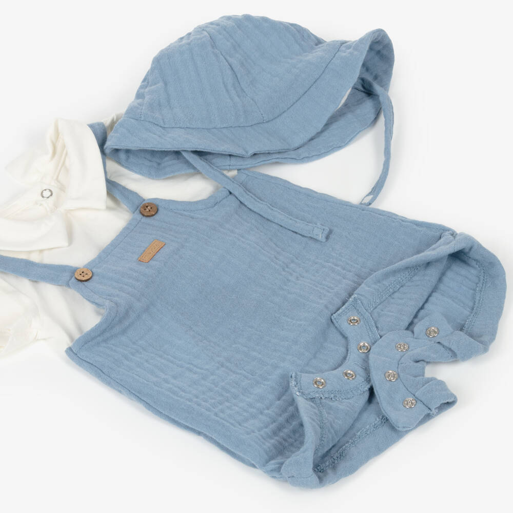 Mayoral Newborn-Boys Navy Blue Short Set with Hat | Childrensalon Outlet