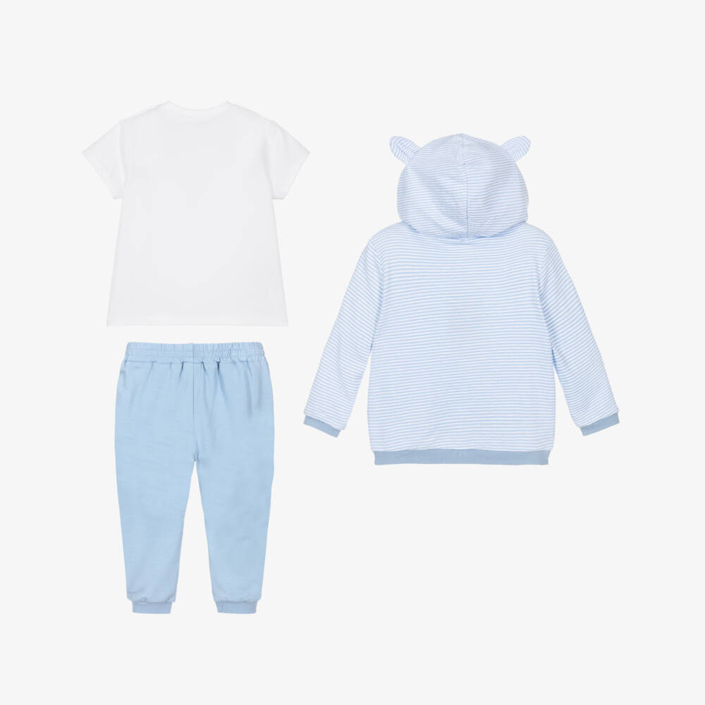 Mayoral Newborn-Boys Navy Blue Striped Tracksuit | Childrensalon Outlet