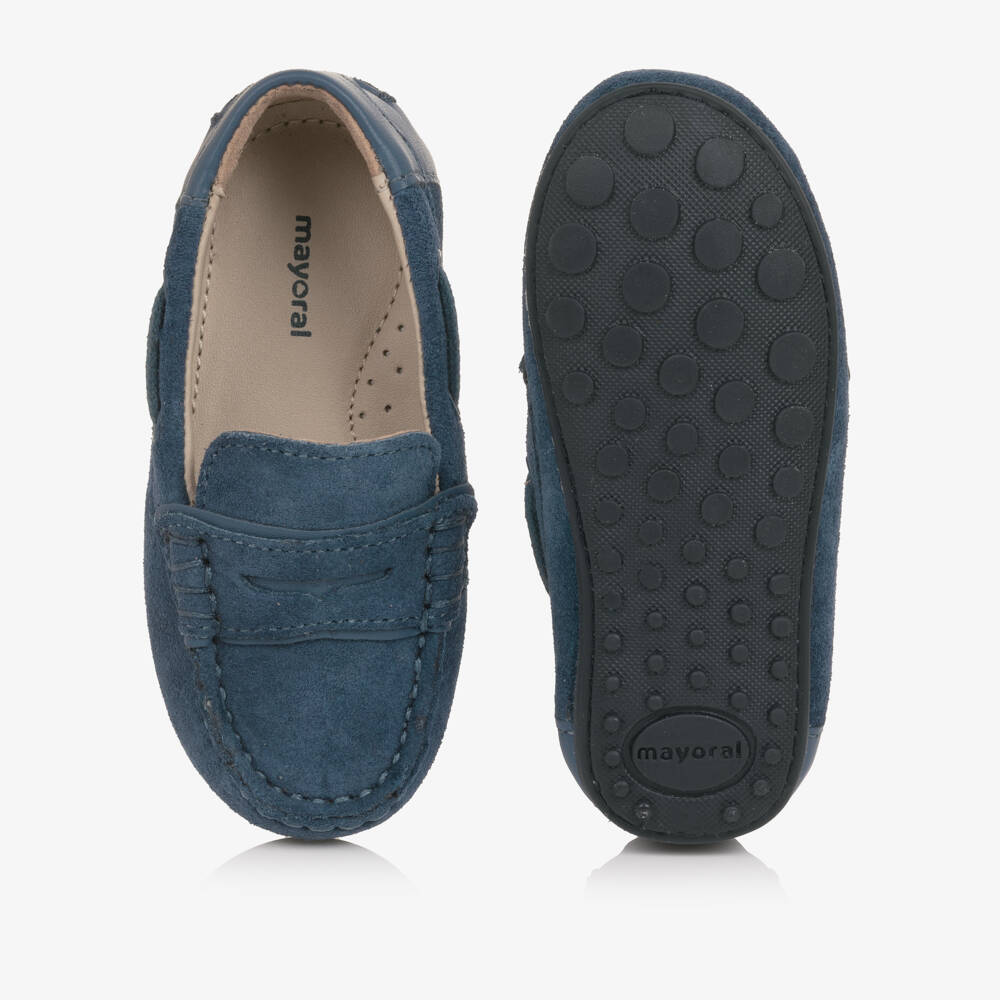 Mayoral-Boys Navy Blue Suede Loafers | Childrensalon Outlet