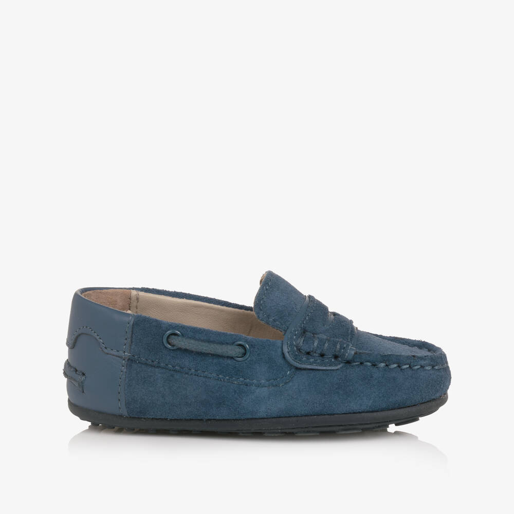 Mayoral-Boys Navy Blue Suede Loafers | Childrensalon Outlet