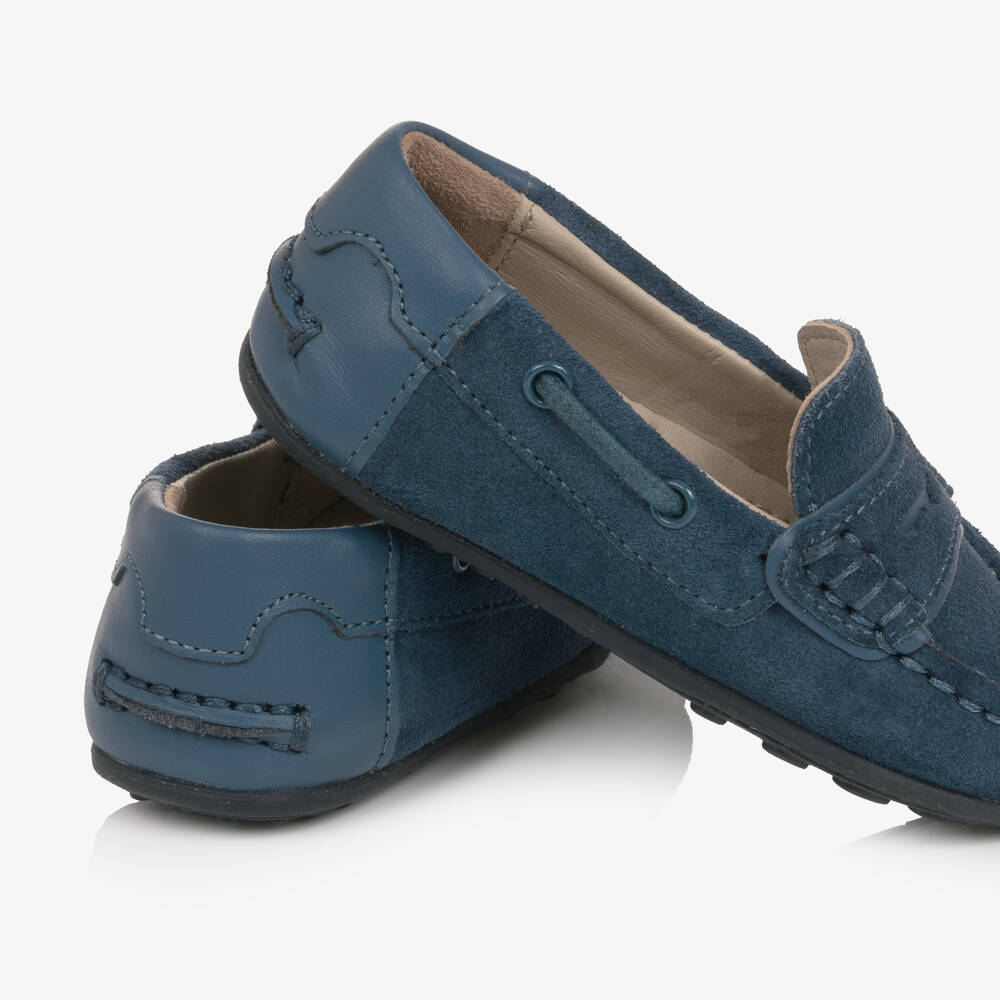 Mayoral-Boys Navy Blue Suede Loafers | Childrensalon Outlet