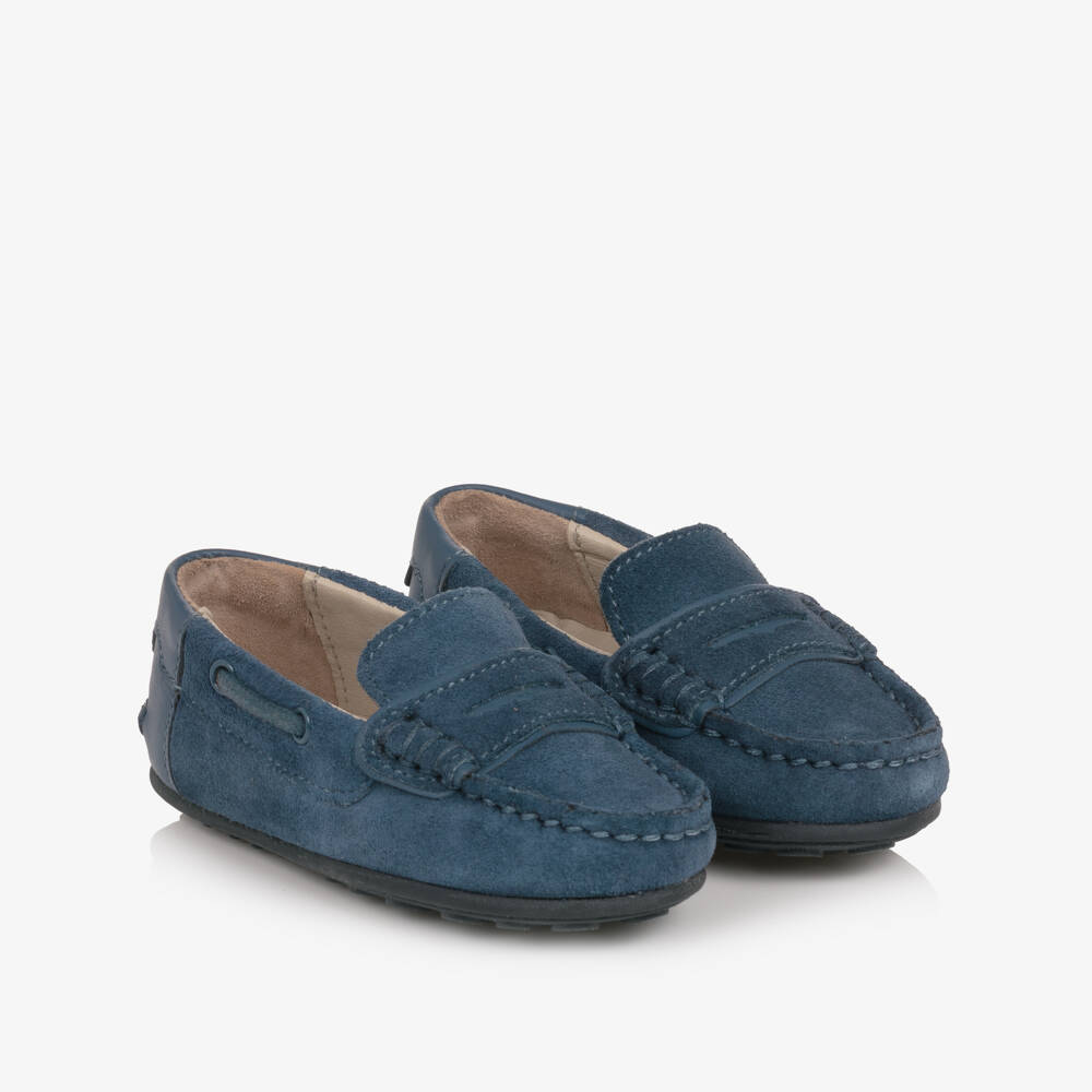 Mayoral-Boys Navy Blue Suede Loafers | Childrensalon Outlet