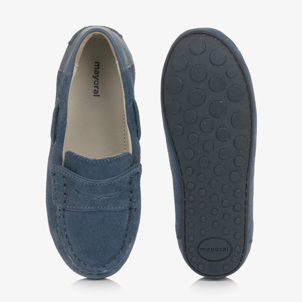 Mayoral-Boys Navy Blue Suede Loafers | Childrensalon Outlet