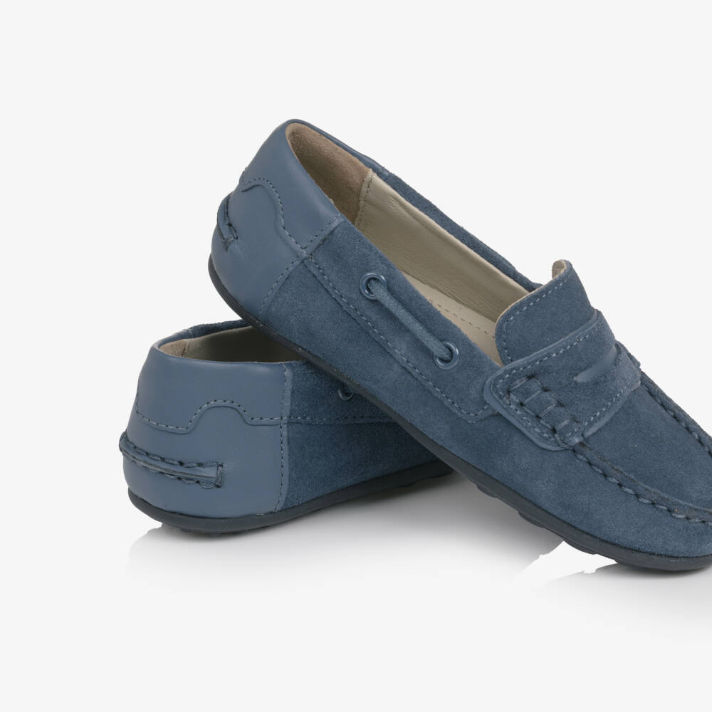 Mayoral-Boys Navy Blue Suede Loafers | Childrensalon Outlet