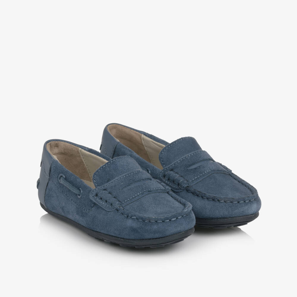 Mayoral-Boys Navy Blue Suede Loafers | Childrensalon Outlet