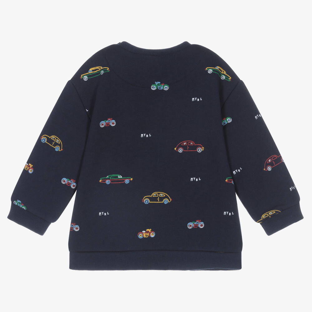 مايورال-سويتشيرت قطن جيرسي لون كحلي للأولاد | Childrensalon Outlet