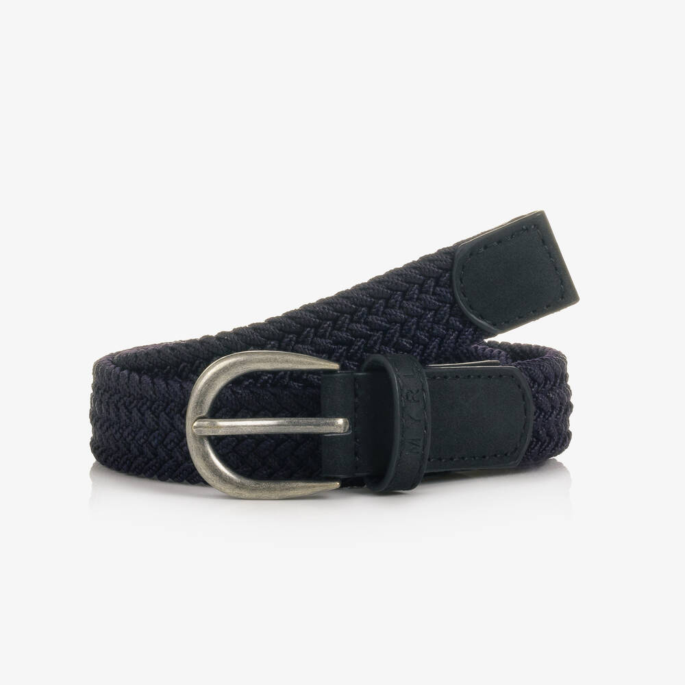 Mayoral - Boys Navy Blue Woven Braided Belt | Childrensalon