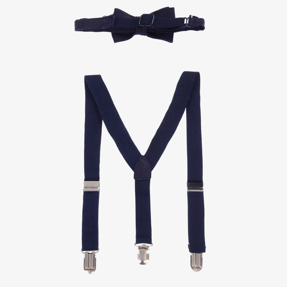 Mayoral-Boys Navy Braces & Tie Ensemble | Childrensalon Outlet