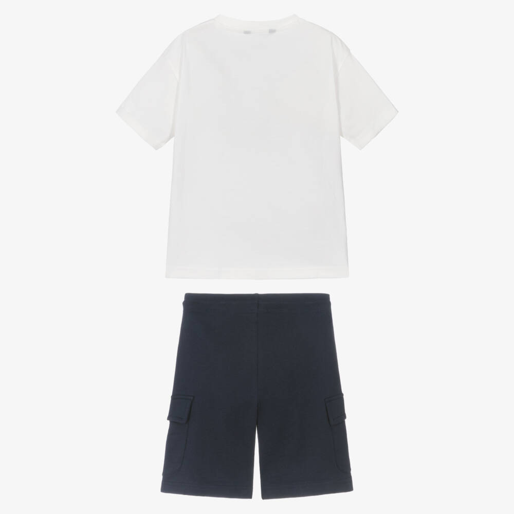 Mayoral Nukutavake-Boys Navy Cargo Shorts Ensemble | Childrensalon Outlet