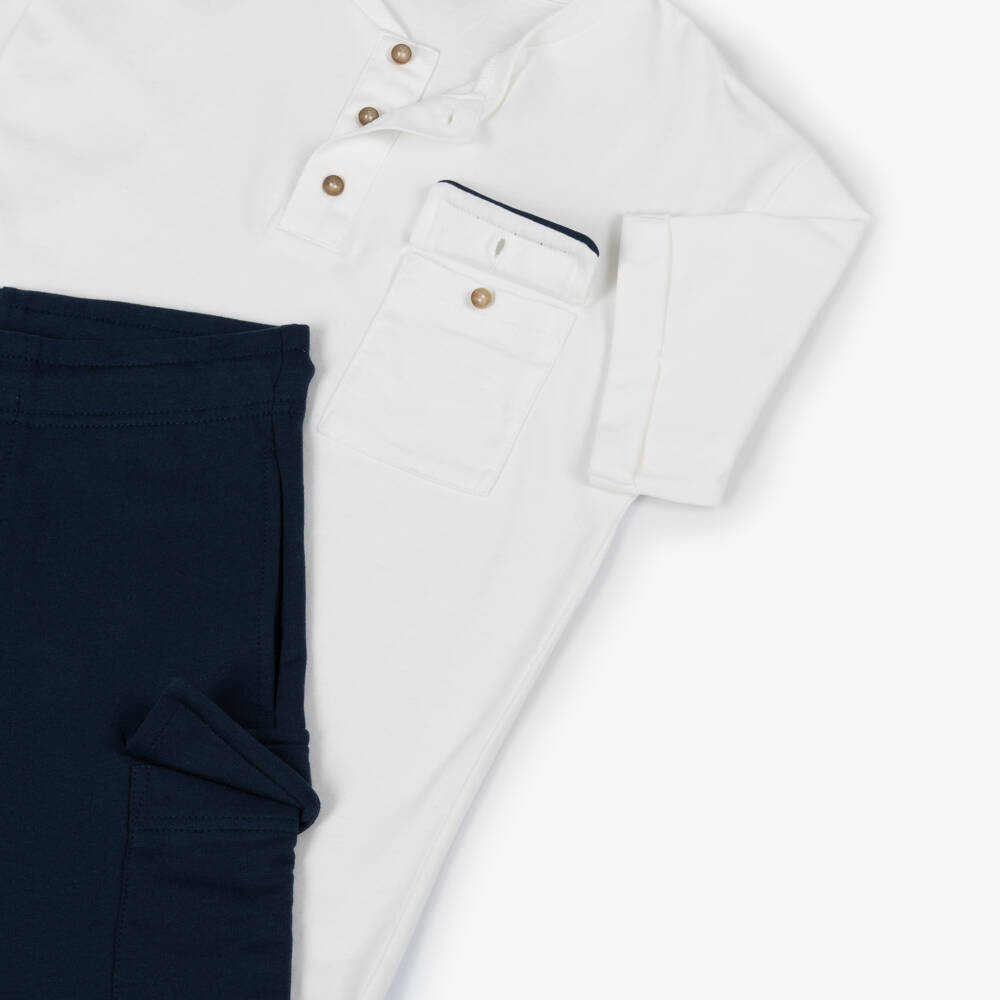 Mayoral Nukutavake-Boys Navy Cargo Shorts Ensemble | Childrensalon Outlet