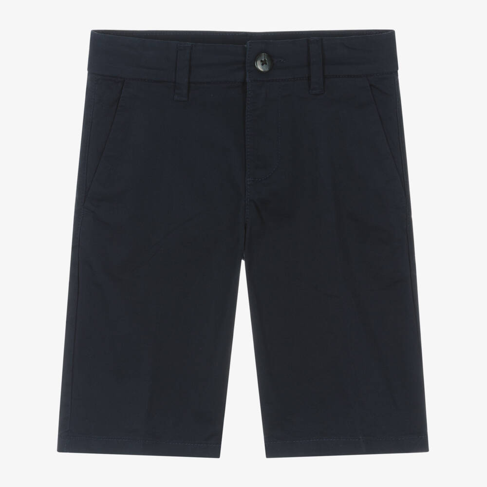 Mayoral Nukutavake-Boys Navy Cotton Chino Shorts | Childrensalon Outlet