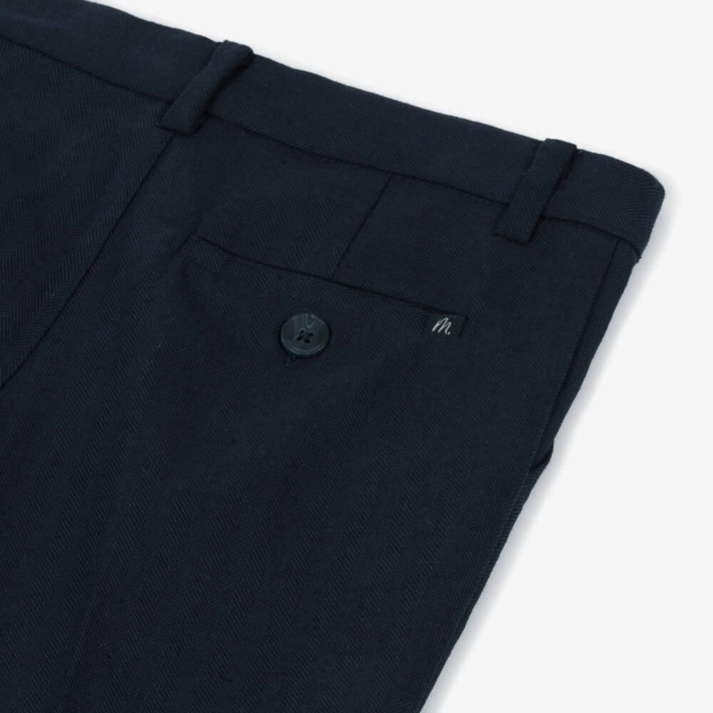 Mayoral-Boys Navy Cotton-Linen Blend Shorts | Childrensalon Outlet
