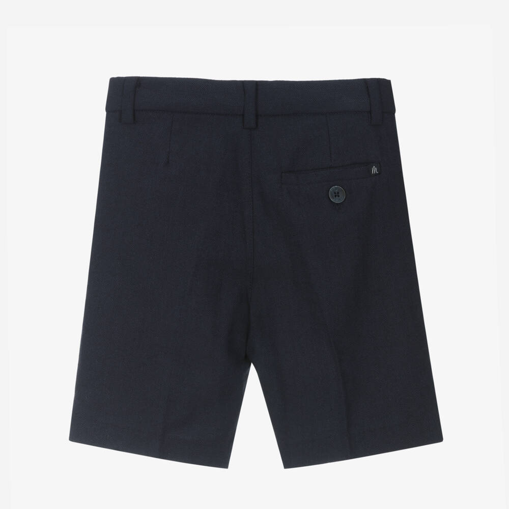 Mayoral-Boys Navy Cotton-Linen Blend Shorts | Childrensalon Outlet