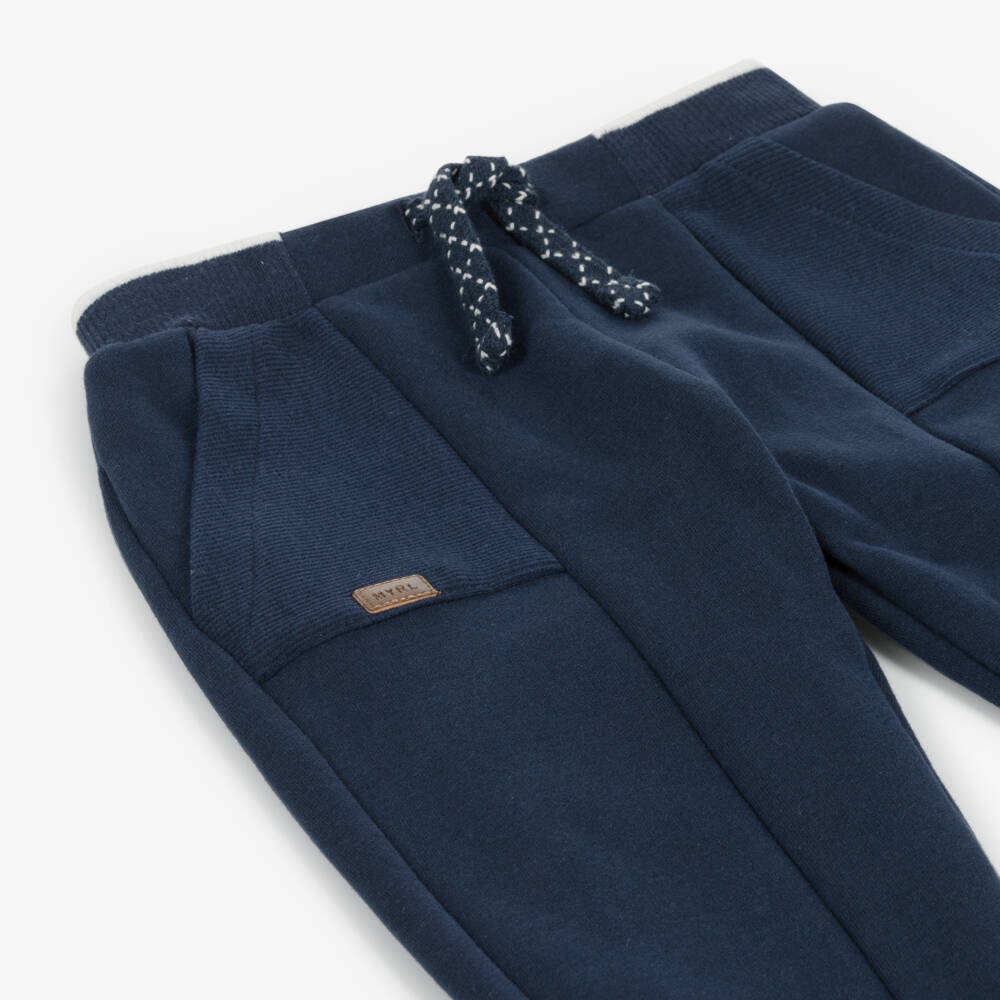 Mayoral Newborn-Boys Navy Cotton Lounge Trousers | Childrensalon Outlet