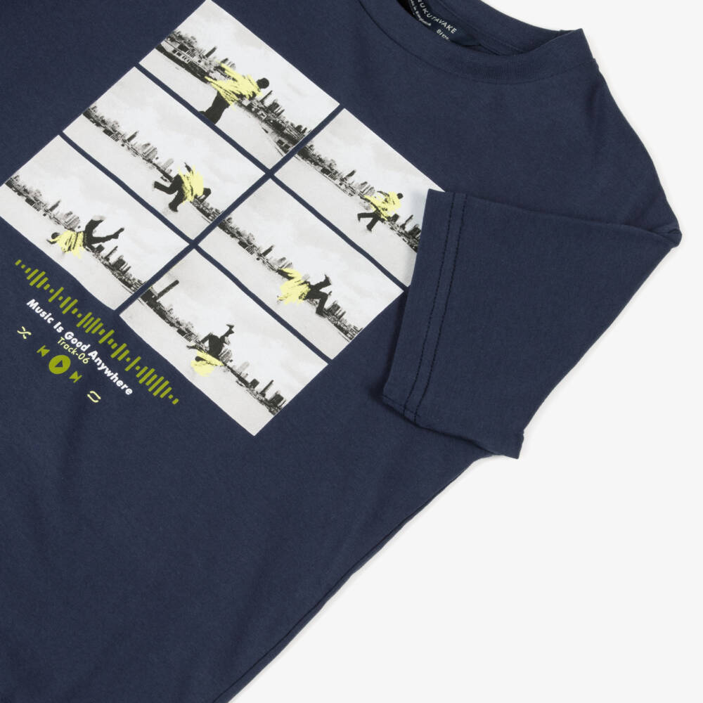 Mayoral Nukutavake-Boys Navy Cotton Music Tee | Childrensalon Outlet