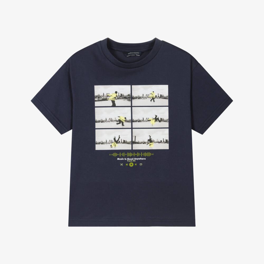 Mayoral Nukutavake-Boys Navy Cotton Music Tee | Childrensalon Outlet