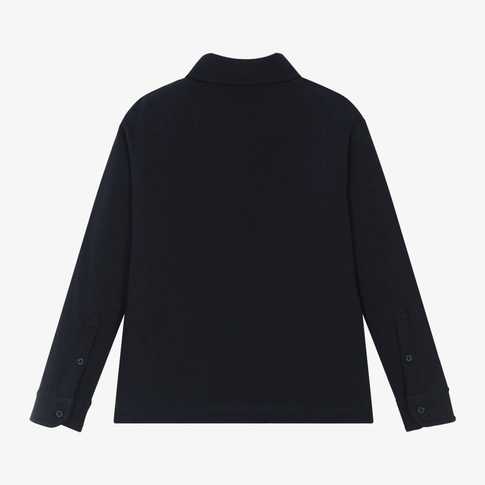 Mayoral-Boys Navy Cotton Polo Shirt | Childrensalon Outlet