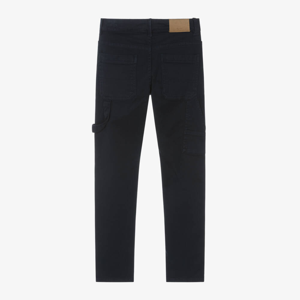 Mayoral Nukutavake-Boys Navy Cotton Twill Trousers | Childrensalon Outlet