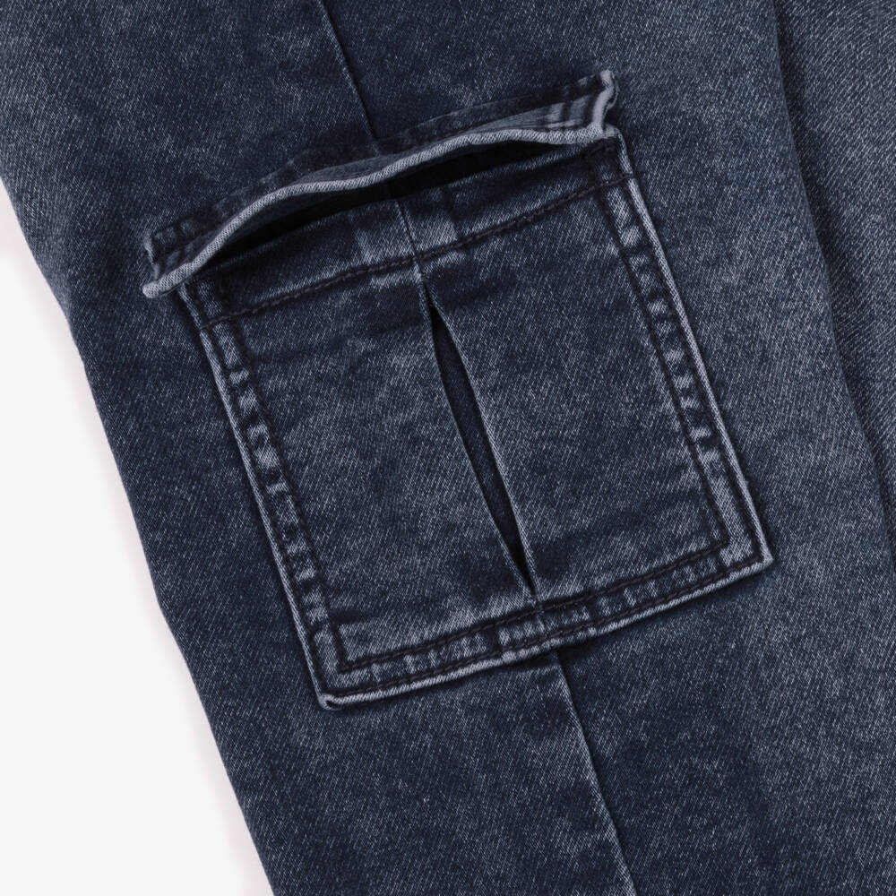 Mayoral-Boys Navy Denim Cargo Trousers | Childrensalon Outlet