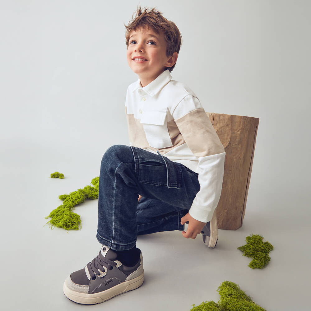 Mayoral-Boys Navy Denim Cargo Trousers | Childrensalon Outlet