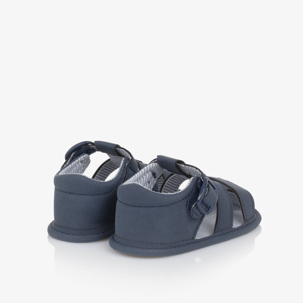 Mayoral Newborn-Boys Navy Faux Leather Baby Sandals | Childrensalon Outlet