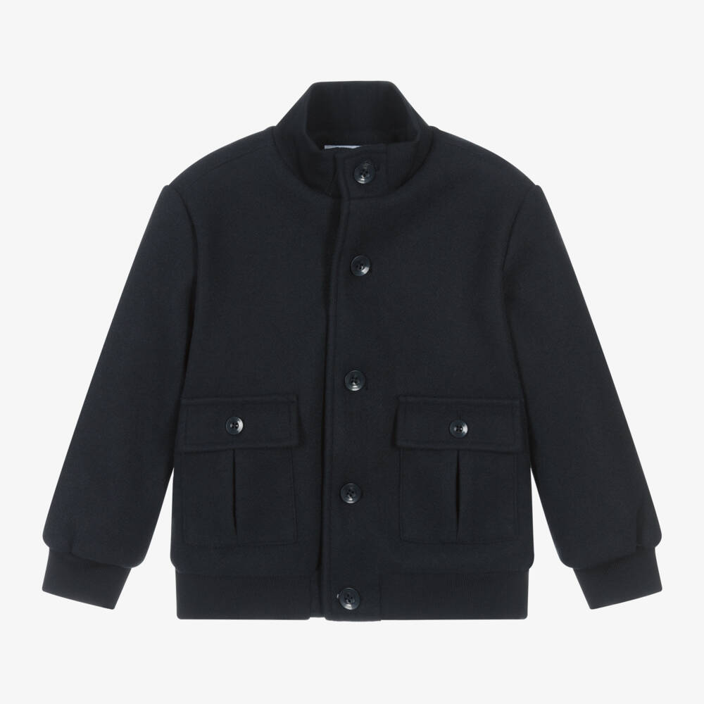 Mayoral-Boys Navy Felt Jacket | Childrensalon Outlet