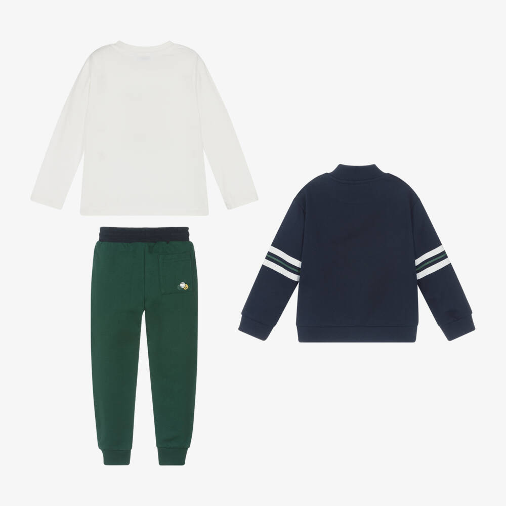 Mayoral-Boys Navy & Green Cozy Tracksuit | Childrensalon Outlet