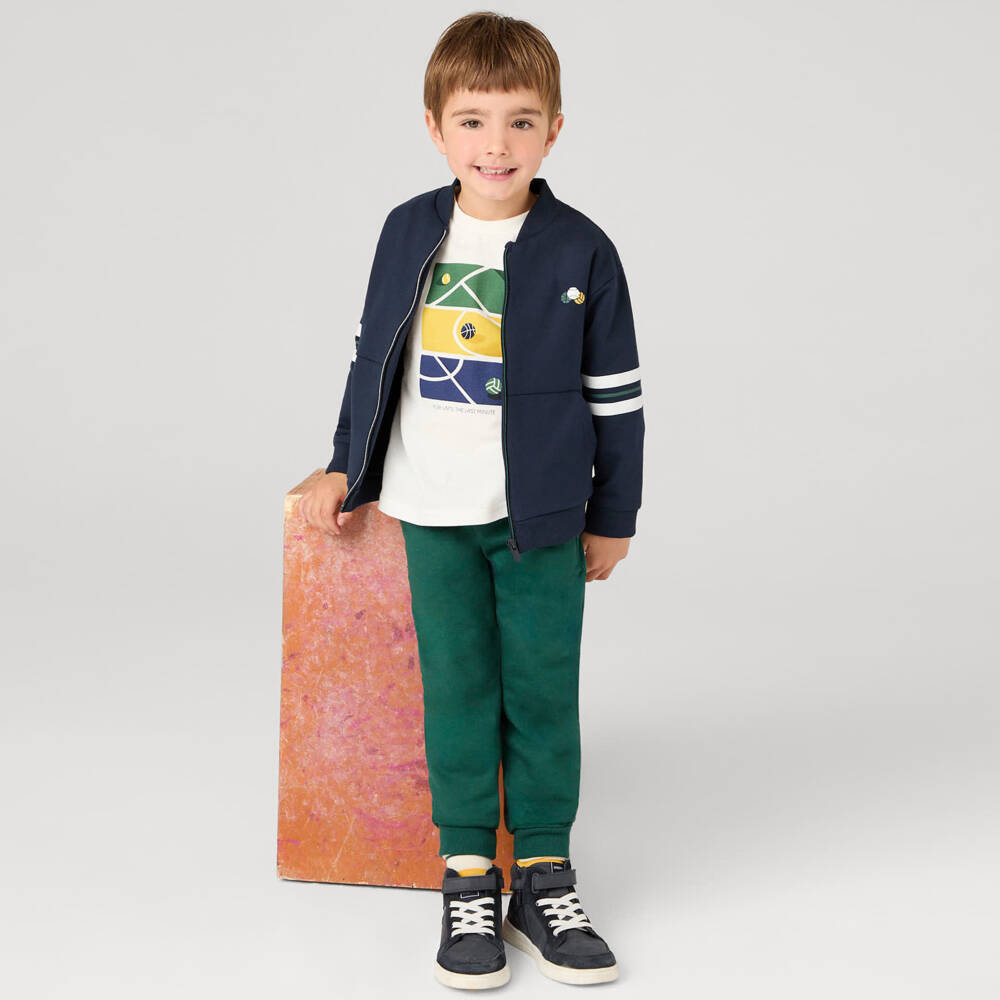 Mayoral-Boys Navy & Green Cozy Tracksuit | Childrensalon Outlet