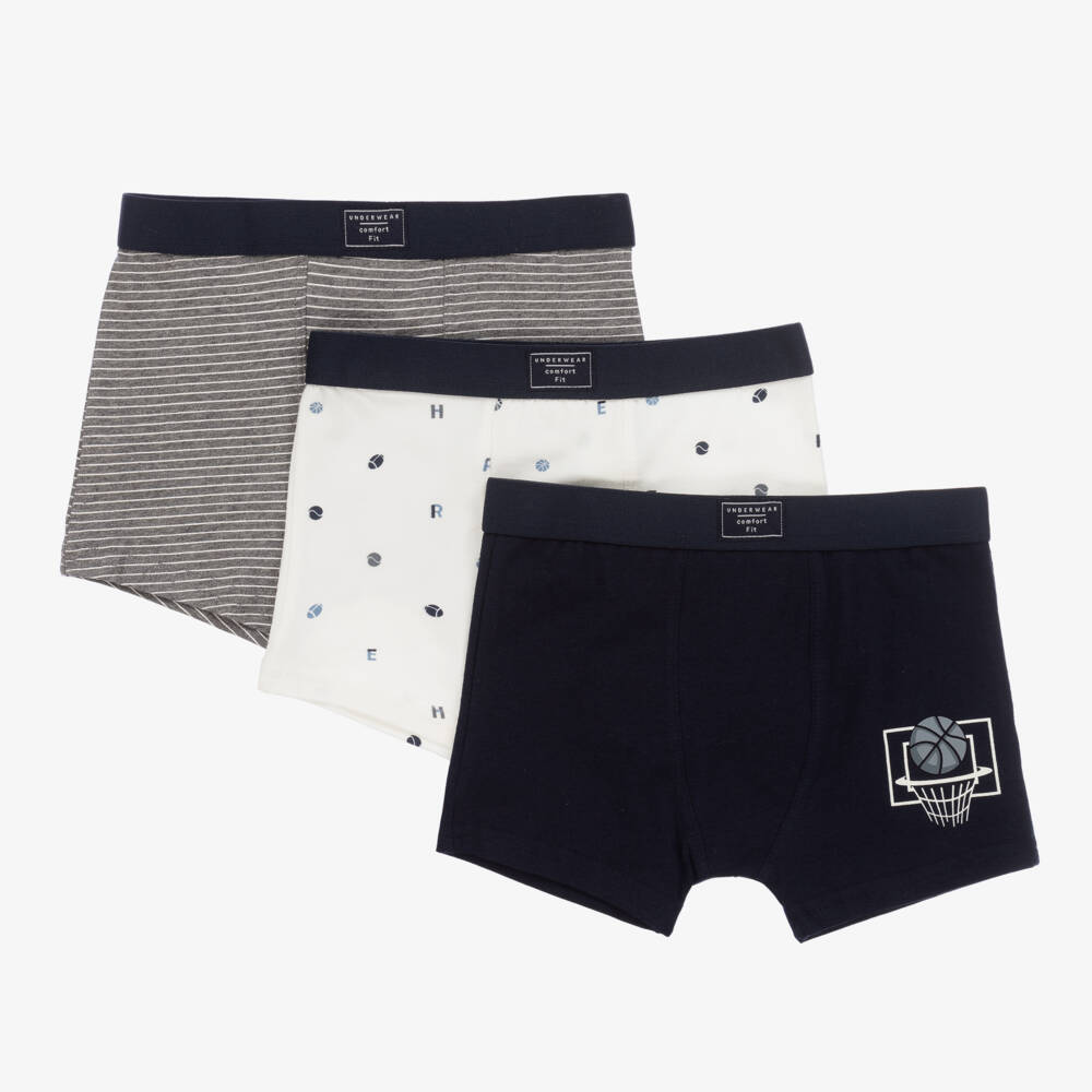 Mayoral-Boys Navy & Grey Boxer Trio | Childrensalon Outlet