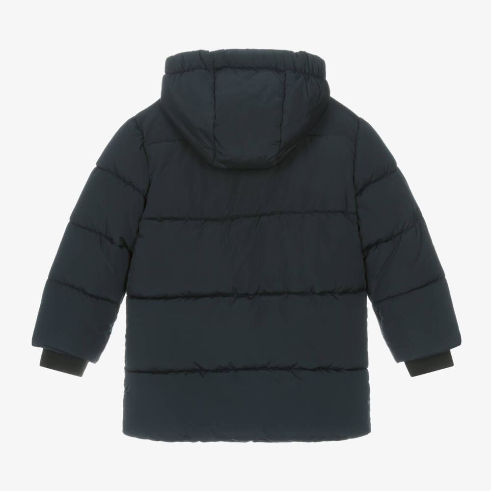 Mayoral-Boys Navy Hooded Puffer Jacket | Childrensalon Outlet