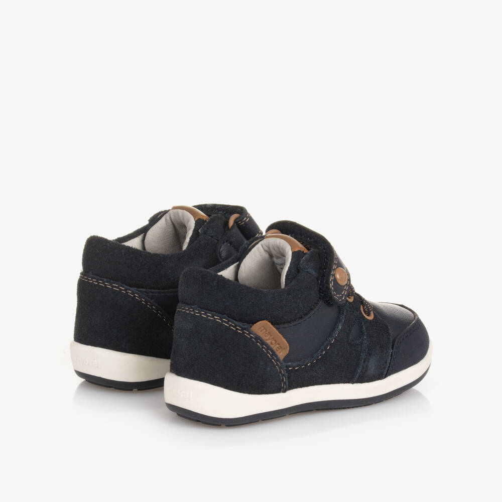 Mayoral-Boys Navy Leather First Shoes | Childrensalon Outlet