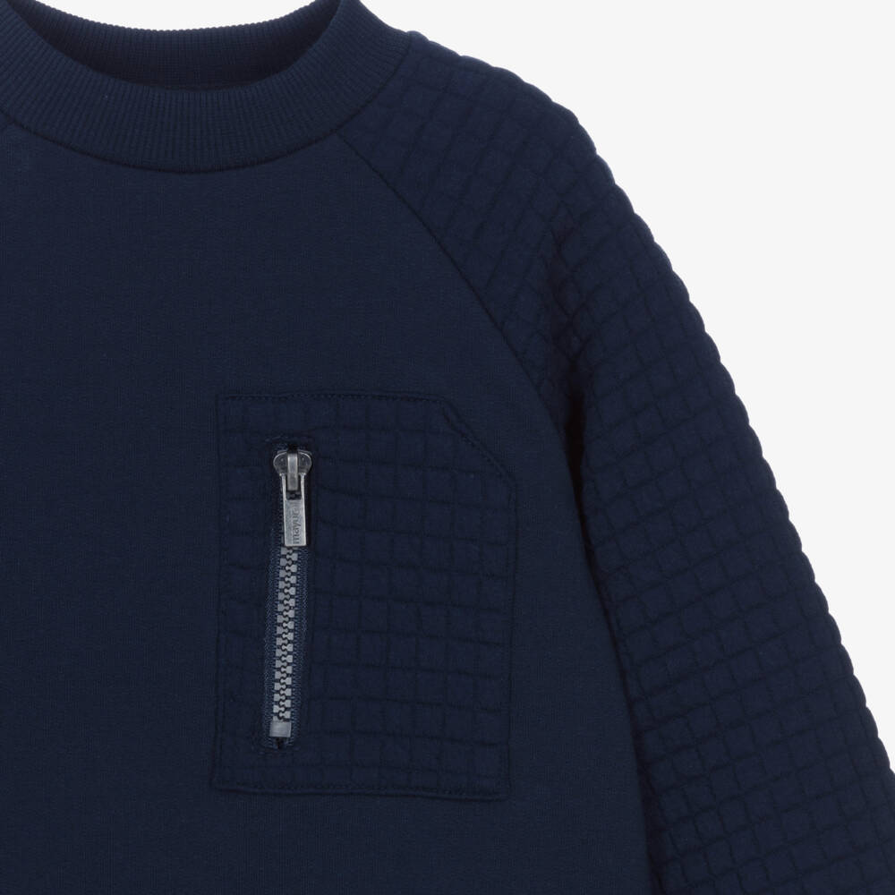 Mayoral-Boys Navy Quilted Jogger Set | Childrensalon Outlet