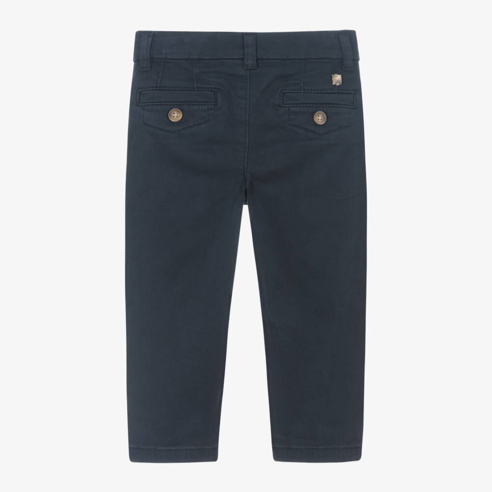 Mayoral-Boys Navy Slim Chino Trousers | Childrensalon Outlet