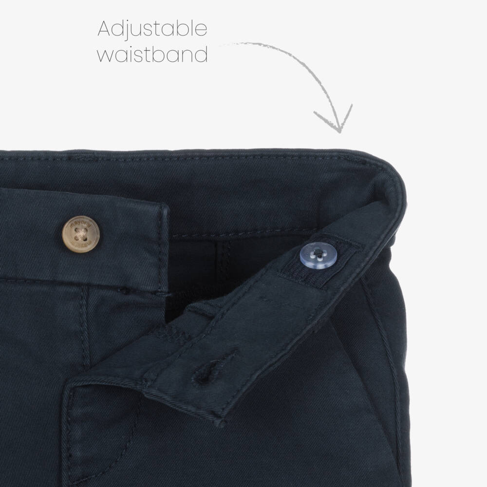 Mayoral-Boys Navy Slim Chino Trousers | Childrensalon Outlet
