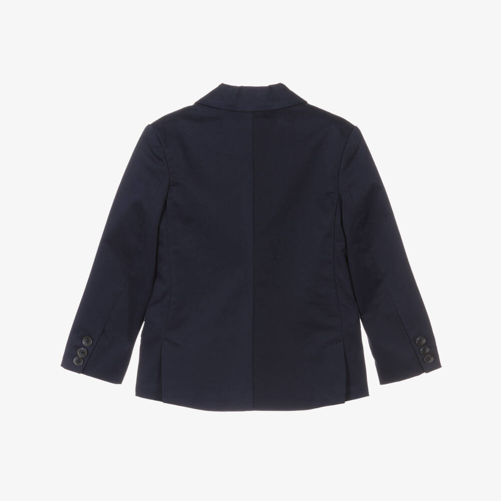 Mayoral-Boys Navy Tailored Cotton Jacket | Childrensalon Outlet