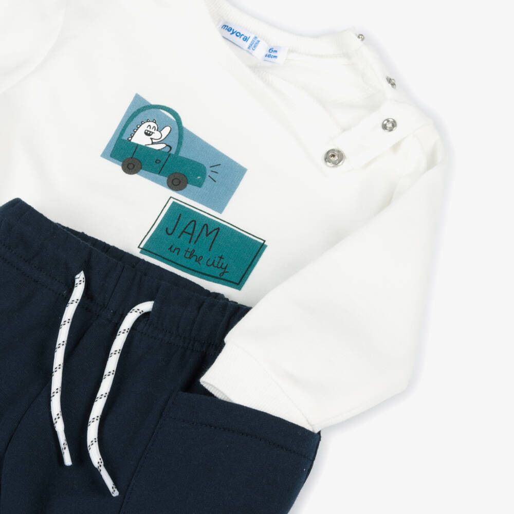 Mayoral-Boys Navy & Teal Trouser Ensemble | Childrensalon Outlet