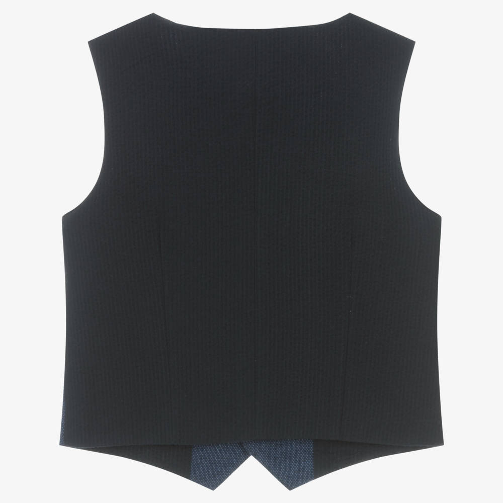 Mayoral-Boys Navy Textured Waistcoat | Childrensalon Outlet