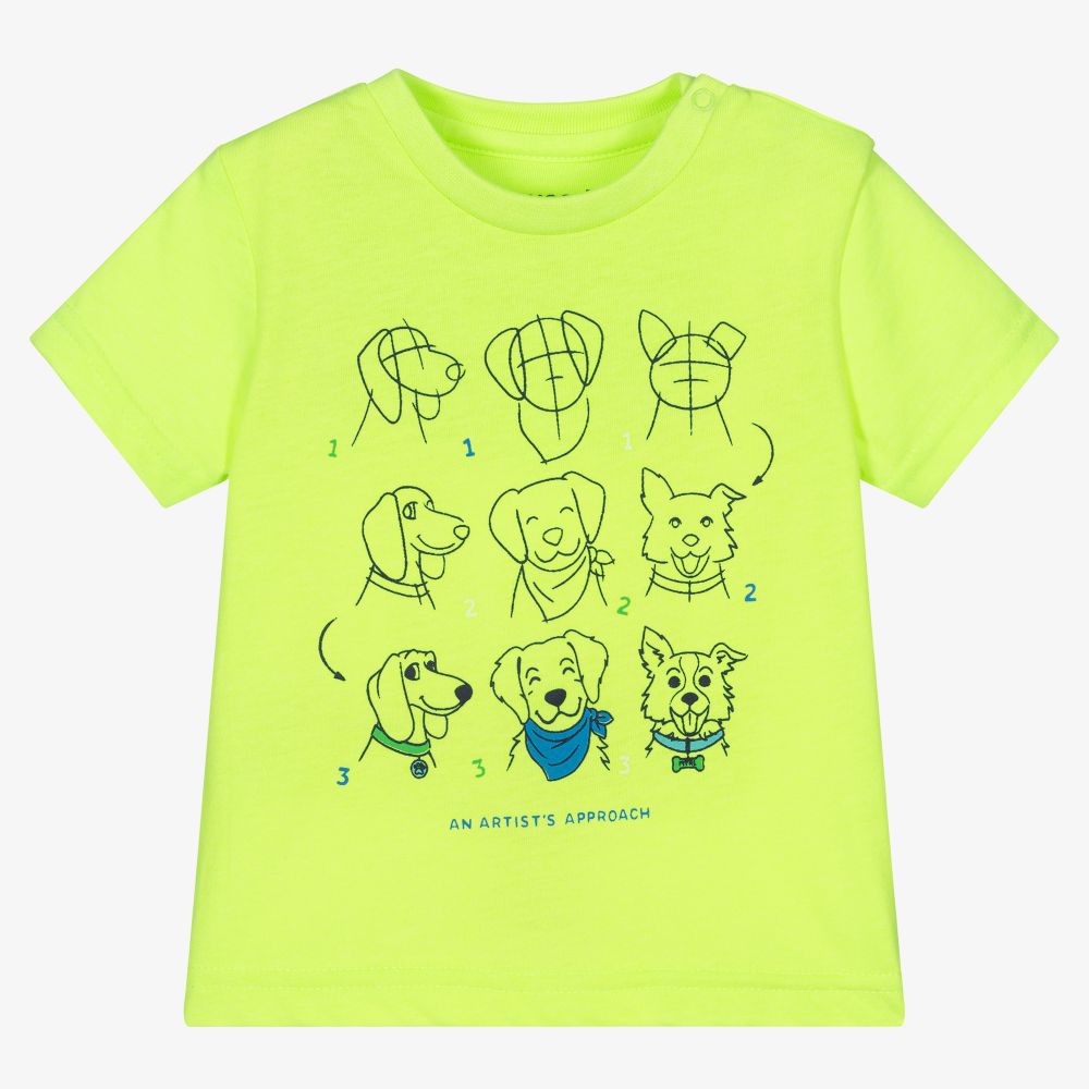 Mayoral - Неоново-зеленая футболка из хлопка для мальчиков | Childrensalon