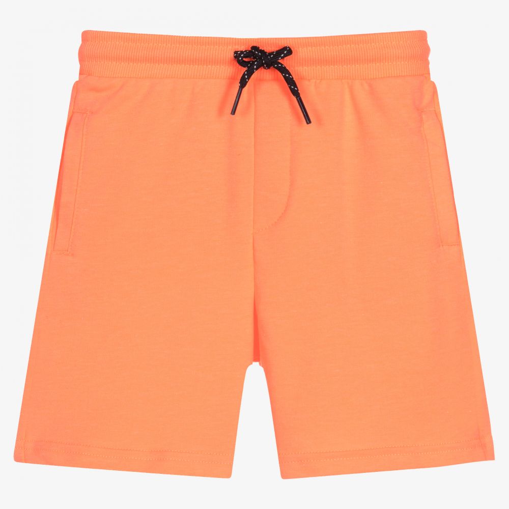 Mayoral - Неоново-оранжевые шорты из хлопка для мальчиков | Childrensalon