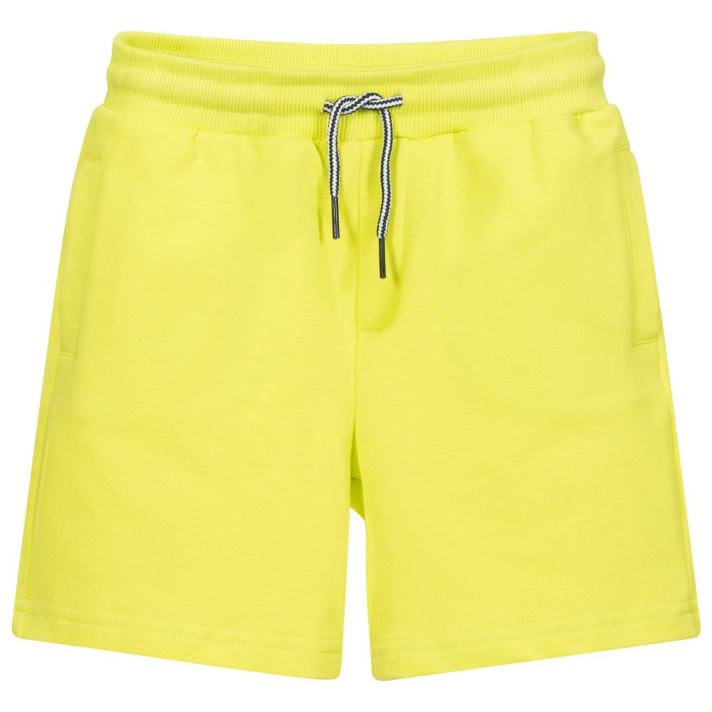 Mayoral - Boys Neon Yellow Jersey Shorts | Childrensalon