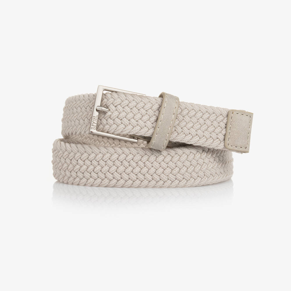 Mayoral-Boys Neutral Stretch Woven Belt | Childrensalon Outlet