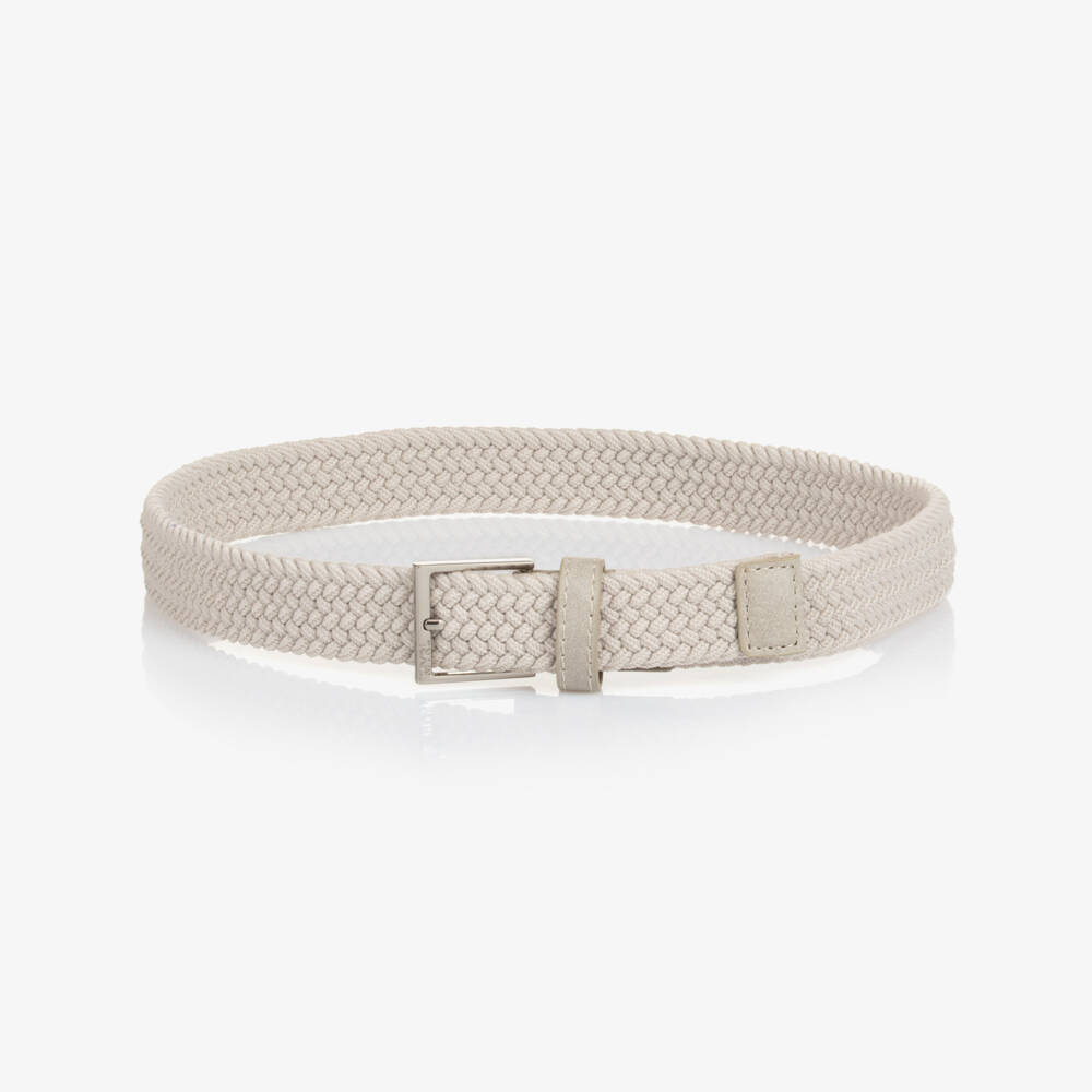 Mayoral-Boys Neutral Stretch Woven Belt | Childrensalon Outlet