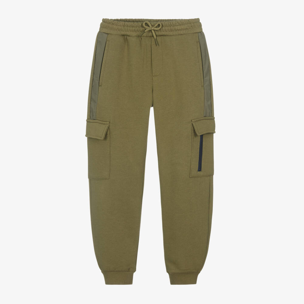 Mayoral Nukutavake-Boys Olive Cotton Cargo Trousers | Childrensalon Outlet