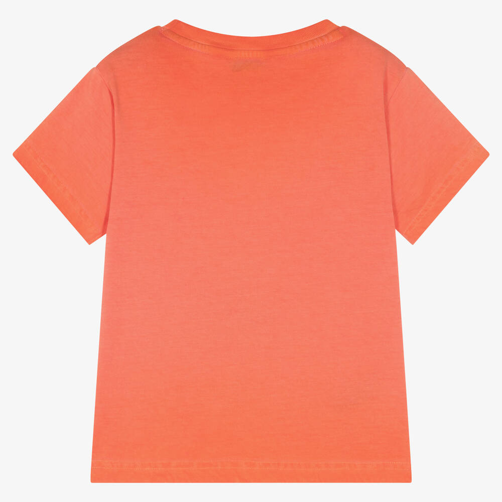 Mayoral-Boys Orange Cotton Animal T-Shirt | Childrensalon Outlet