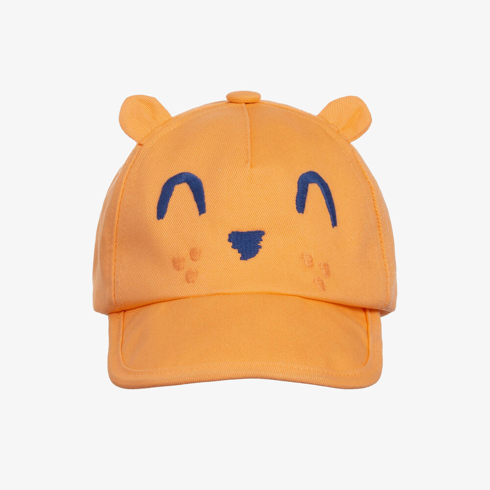 Mayoral-Boys Orange Cotton Bear Cap | Childrensalon Outlet