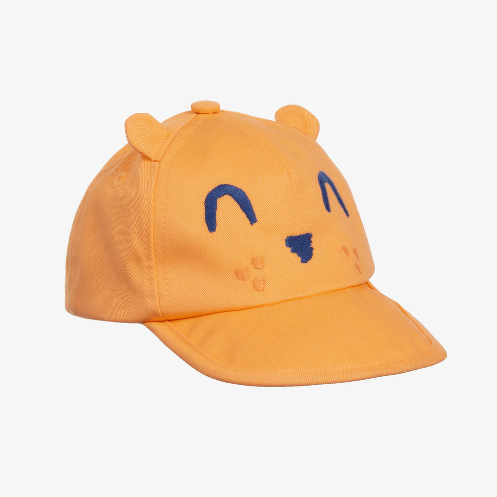Mayoral-Boys Orange Cotton Bear Cap | Childrensalon Outlet