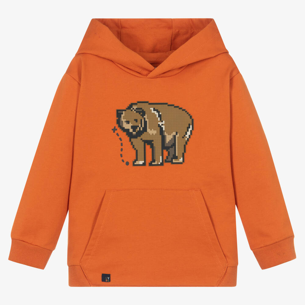 Mayoral - Boys Orange Cotton Bear Hoodie | Childrensalon