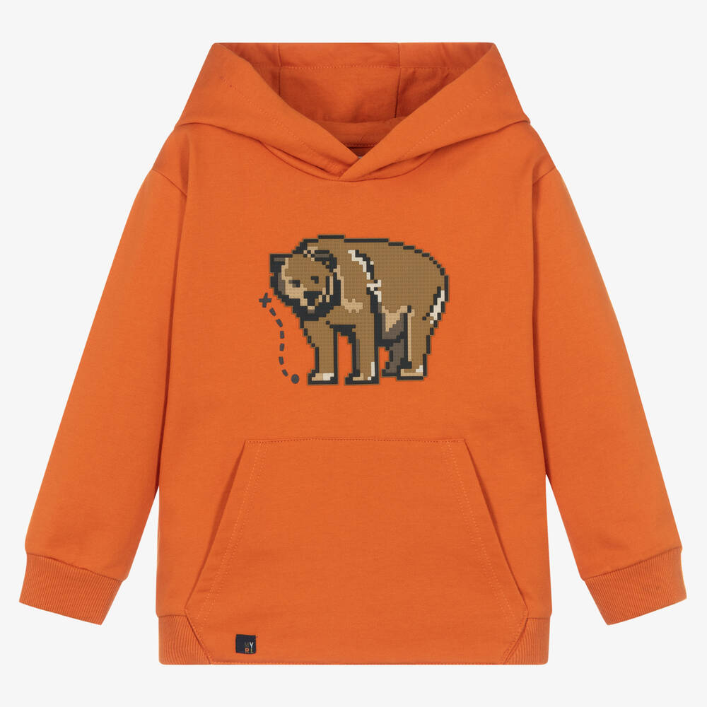 Mayoral - Sweat à capuche orange Ours Garçon | Childrensalon