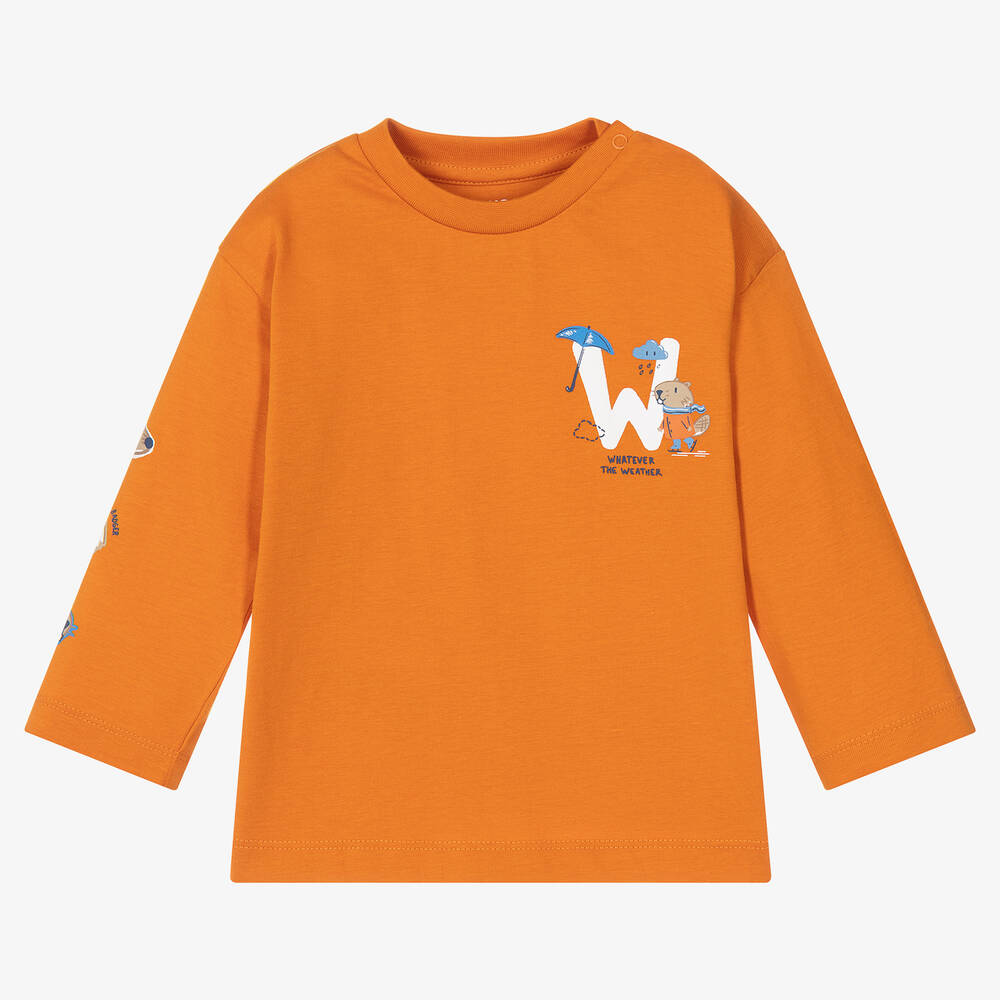 Mayoral - T-shirt orange en coton Garçon | Childrensalon