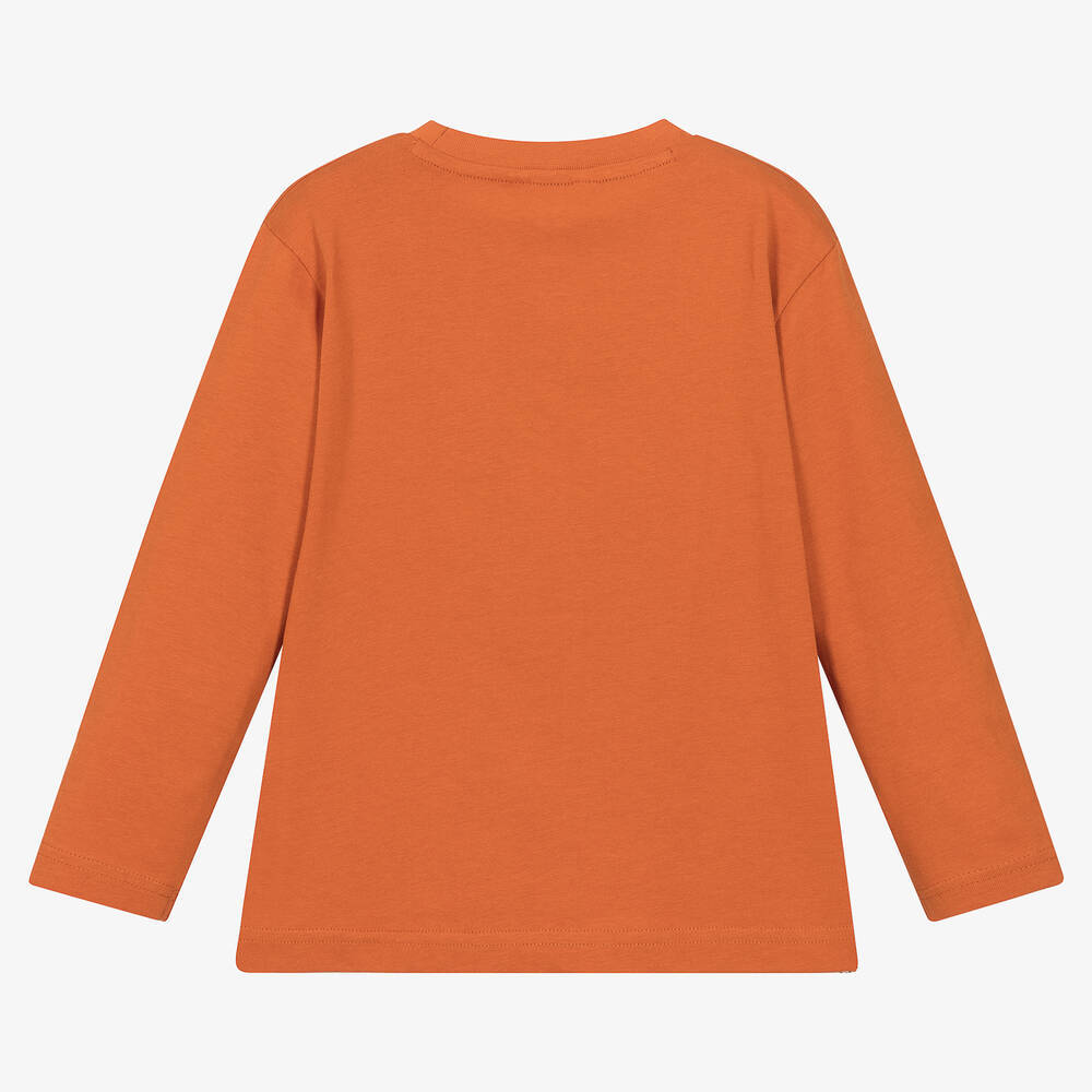Mayoral-Boys Orange Cotton Polar Bear Top | Childrensalon Outlet